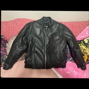 USA Bikers Dream Men’s Vintage Thermal Insulation Black Leather Jacket Size 50